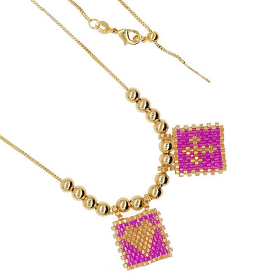 Go2boho Miyuki szívkeresztes medál nyaklánc arany lánccal Y2K stílusú gyöngyös nyakláncok ékszerek női lányoknak, kézzel készített ajándék