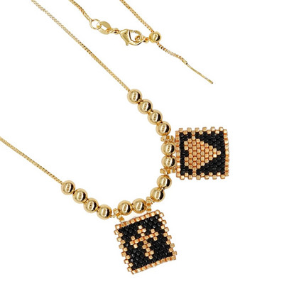 Go2boho Miyuki szívkeresztes medál nyaklánc arany lánccal Y2K stílusú gyöngyös nyakláncok ékszerek női lányoknak, kézzel készített ajándék