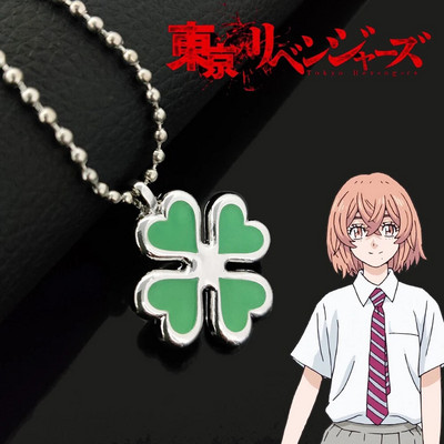 Anime Tokyo Avengers četru lapu āboliņa kaklarota Hinata Tachibana modes kulonu ķēdes kaklarotas sievietēm, meitenei kaklarotas rotaslietas dāvana