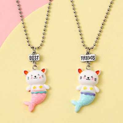 2db/szett Best Friends Nyakláncok Flitter Szív Törött Varrás Medál Lánc Nyaklánc BFF Barátság Ékszer Ajándékok Lányoknak Nők