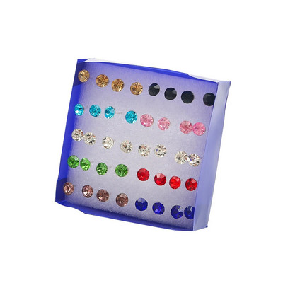 12 Pāri 20 Pāri 2,5-6 mm mazas kristāla pērles, kalnu kristāla auskari, komplekts modes sievietēm, rotaslietas aksesuāri, lodīšu auskari