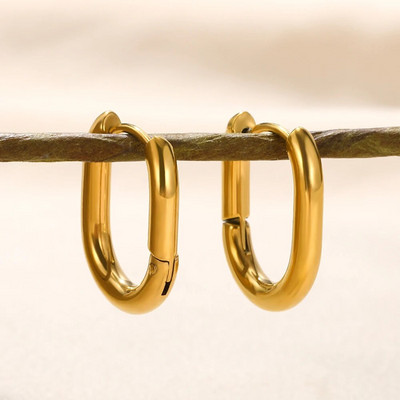 Kvadrātveida nerūsējošā tērauda auskari Bezmaksas piegāde zelta krāsas metāla mazs minimālistisks auskaru rotaslietas sievietēm Ziemassvētku dāvana