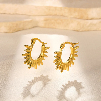 Kvadrātveida nerūsējošā tērauda auskari Bezmaksas piegāde zelta krāsas metāla mazs minimālistisks auskaru rotaslietas sievietēm Ziemassvētku dāvana