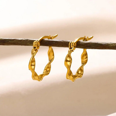 Kvadrātveida nerūsējošā tērauda auskari Bezmaksas piegāde zelta krāsas metāla mazs minimālistisks auskaru rotaslietas sievietēm Ziemassvētku dāvana