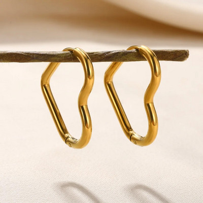 Kvadrātveida nerūsējošā tērauda auskari Bezmaksas piegāde zelta krāsas metāla mazs minimālistisks auskaru rotaslietas sievietēm Ziemassvētku dāvana