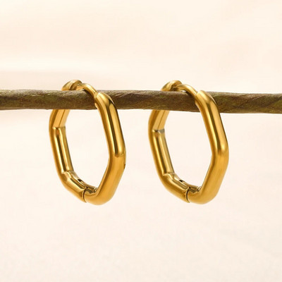 Kvadrātveida nerūsējošā tērauda auskari Bezmaksas piegāde zelta krāsas metāla mazs minimālistisks auskaru rotaslietas sievietēm Ziemassvētku dāvana