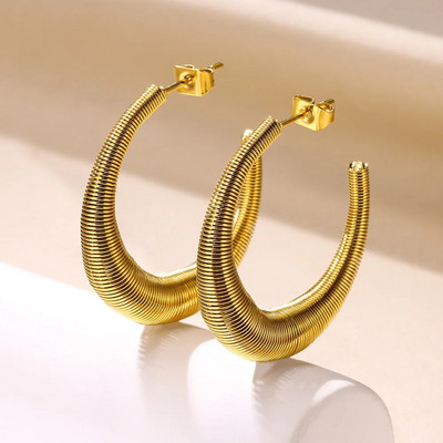 Kvadrātveida nerūsējošā tērauda auskari Bezmaksas piegāde zelta krāsas metāla mazs minimālistisks auskaru rotaslietas sievietēm Ziemassvētku dāvana