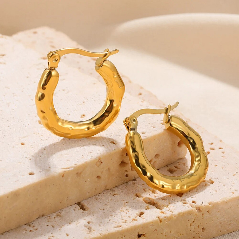 Kvadrātveida nerūsējošā tērauda auskari Bezmaksas piegāde zelta krāsas metāla mazs minimālistisks auskaru rotaslietas sievietēm Ziemassvētku dāvana