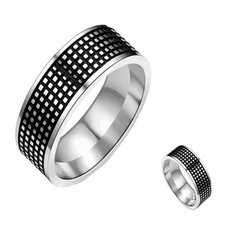 Европа и Америка Винтидж Черен мъжки пръстен от титаниева стомана Моден мъжки личен пръстен от неръждаема стомана на едро