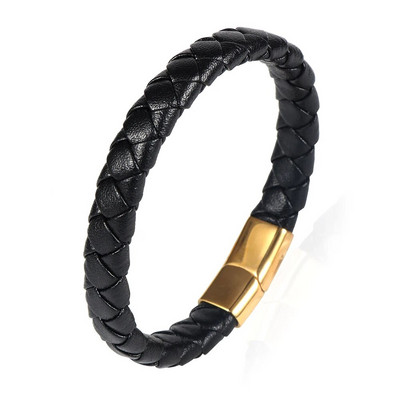 Nabest 10*5mm platums govs ādas pītas ādas auklas rokassprādze vīriešiem Pamata tērauda sprādzes rokassprādze Homme Bijou Rokas rotaslietas