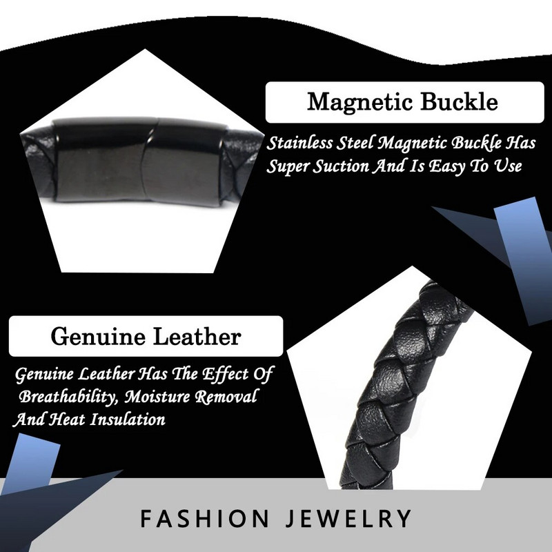 Nabest 10*5mm platums govs ādas pītas ādas auklas rokassprādze vīriešiem Pamata tērauda sprādzes rokassprādze Homme Bijou Rokas rotaslietas