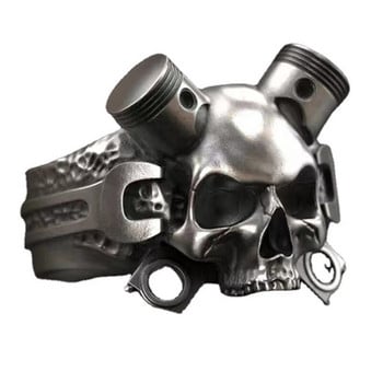 Хип-хоп реколта стиймпънк пръстен с тежък череп готически гаечен ключ винт скелет пръстен за мъже жени мотоциклет рок група бижута на едро