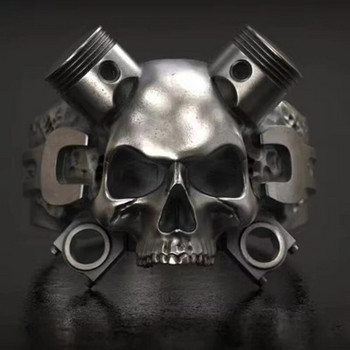Hip Hop Vintage Steampunk Heavy Skull δαχτυλίδι γοτθικό κλειδί με βιδωτό σκελετό δαχτυλίδι για άνδρες Γυναικείες μπάντα μοτοσικλέτας Rock BandJewelryΠώληση χονδρικής