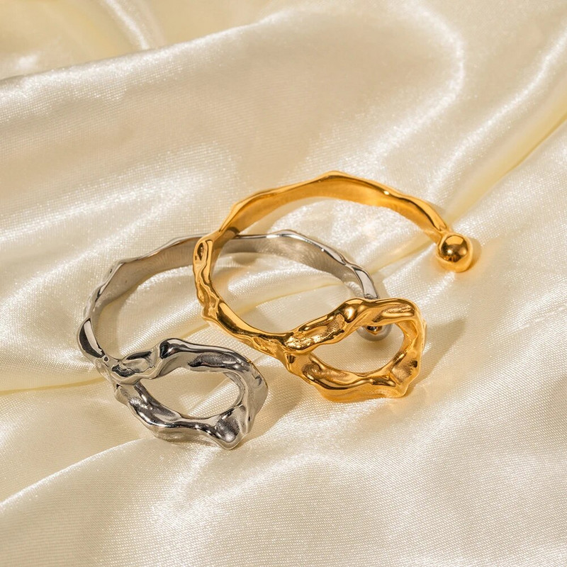 Youthway nerūsējošā tērauda zelta sudraba krāsas neregulāras aproču rokassprādzes ūdensizturīgas metāla modes modernas unisex rokas rotaslietas