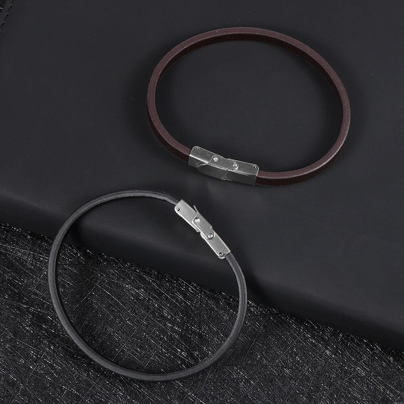 Nabest Minimalist vienkāršas dabīgas ādas rokassprādze sievietēm vīriešiem nerūsējošā tērauda sprādzes aproce pulsera cuero hombre rotaslietas