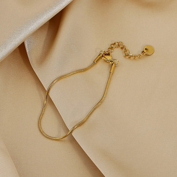 Позлатена гривна със змийска верига от неръждаема стомана за жени Минималистична геометрична гривна за китка Подаръци за бижута