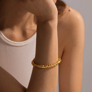 Youthway Simple Gold Silver Неръждаема стомана маншет гривна комплект водоустойчиви бижута аксесоари за жени момичета