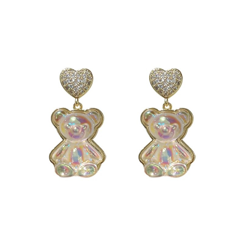 2023 Fashion Creative Crystal Cartoon Bear σκουλαρίκια Δώρο Γαμήλιο κόσμημα Προσωπικότητα Summer Trend Element Σκουλαρίκια Γυναικεία