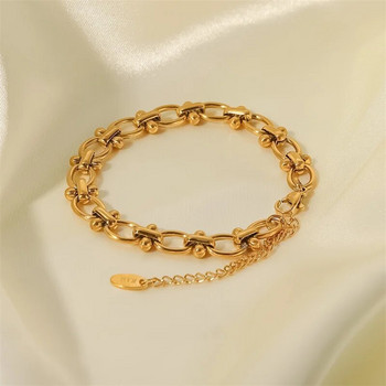 Youthway Χρυσό μεταλλικό βραχιόλι από ανοξείδωτο ατσάλι Ρυθμιζόμενο κόσμημα για γυναίκες Charm Fashion Jewelry Girls Gift 2022