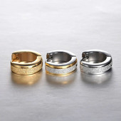 1 pāris vienkāršs aplis, nerūsējošā tērauda stīpas auskari, rotaslietas, blāvi poļu, izsmalcināti unisex modes sieviešu panku stila stīpas auskari