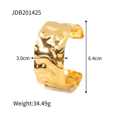 Youthway nerūsējošā tērauda pārspīlēta āmura raksta rokassprādze PVD apzeltīta franču luksusa rotaslietas sievietēm