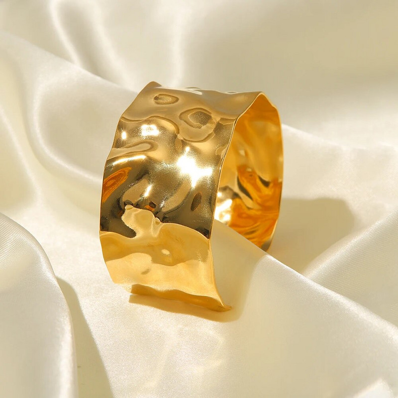 Youthway nerūsējošā tērauda pārspīlēta āmura raksta rokassprādze PVD apzeltīta franču luksusa rotaslietas sievietēm