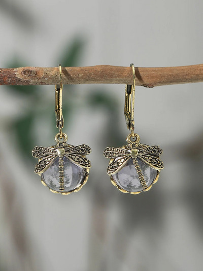 Vintage spāru auskari Modes zelta krāsas metāla grebuma raksta inkrustēti mēnessakmens auskari sievietēm rotaslietas