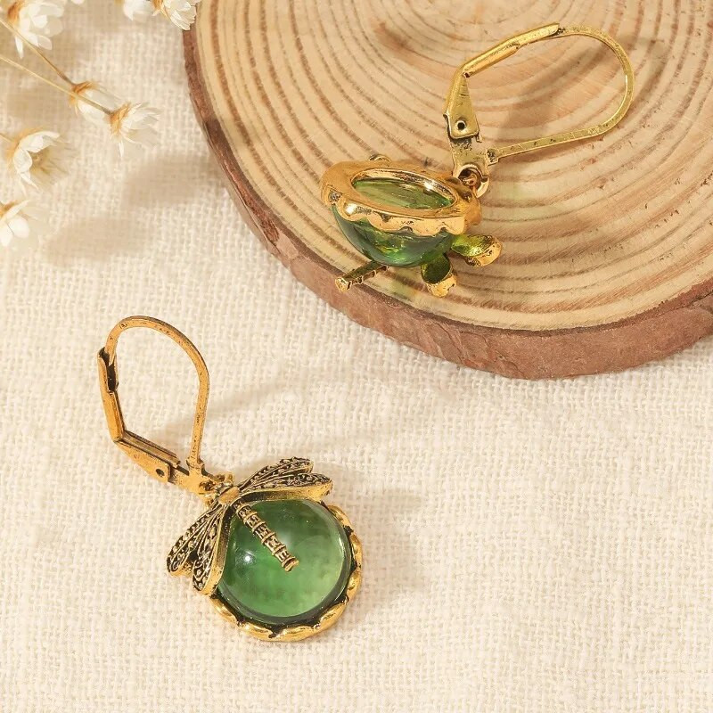 Vintage spāru auskari Modes zelta krāsas metāla grebuma raksta inkrustēti mēnessakmens auskari sievietēm rotaslietas