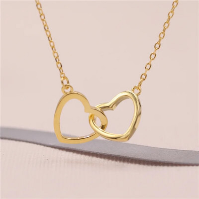 Naujos Europos ir Amerikos mados prabangios taurios dvigubos meilės karoliai, moterų ir papuošalų banketų vakarėlis, poros dovanų minėjimas