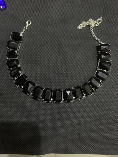 INS Χειροποίητο 6 Χρώματα Κολιέ από γυαλί κρύσταλλο Statement Κρεμαστό γιακά κολιέ για γυναίκες Κολιέ με στρας μεγάλο τετράγωνο τσόκερ