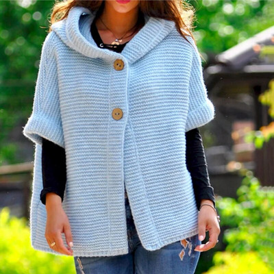 Balts jakas džemperis, brīvs, vienkrāsains trikotāžas džemperis, sieviešu vienrindas ikdienišķa kapuce, kupla jaka virsdrēbes ziemas jakas mētelis