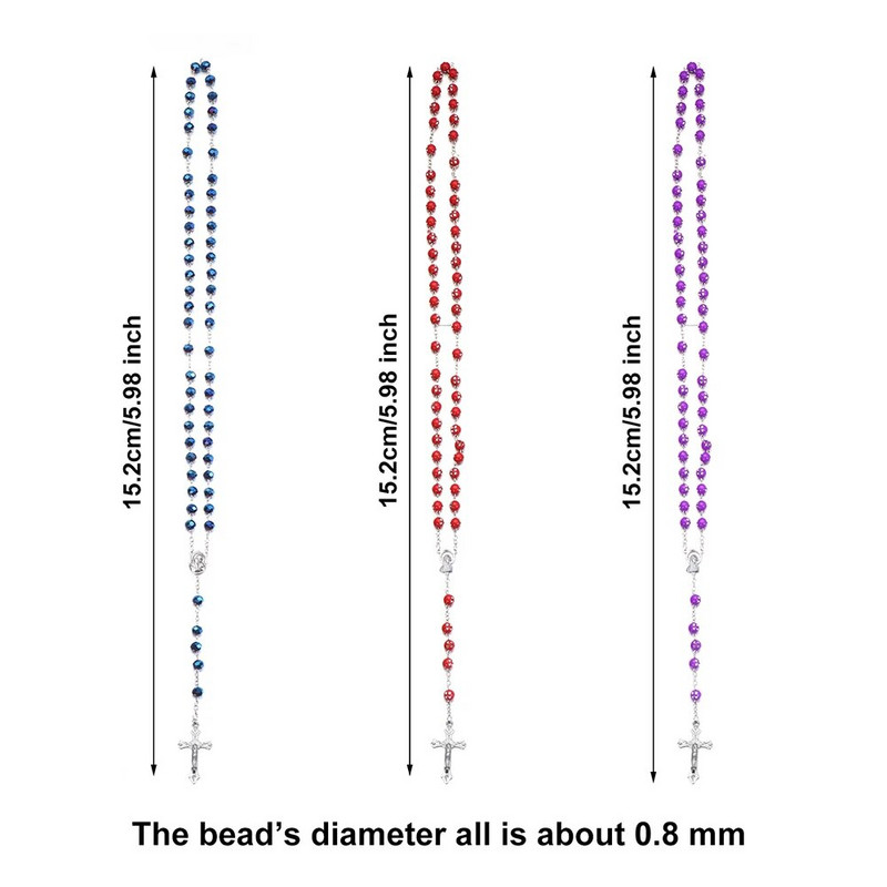 1 gab Katoļu krusta Rožukroņa Pērlītes Kuloni Reliģiskā Apaļā Kristāla Pērlīšu Kaklarota Sievietēm Vīriešiem Modes Kaklarota Rotaslietas Ballīte Dāvana