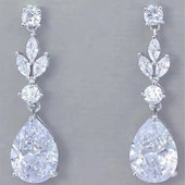 Eleganti ūdens pilienu inkrustācijas baltā cirkona auskari sievietēm smalki mirdzoši sudraba krāsas saderināšanās kāzu auskari