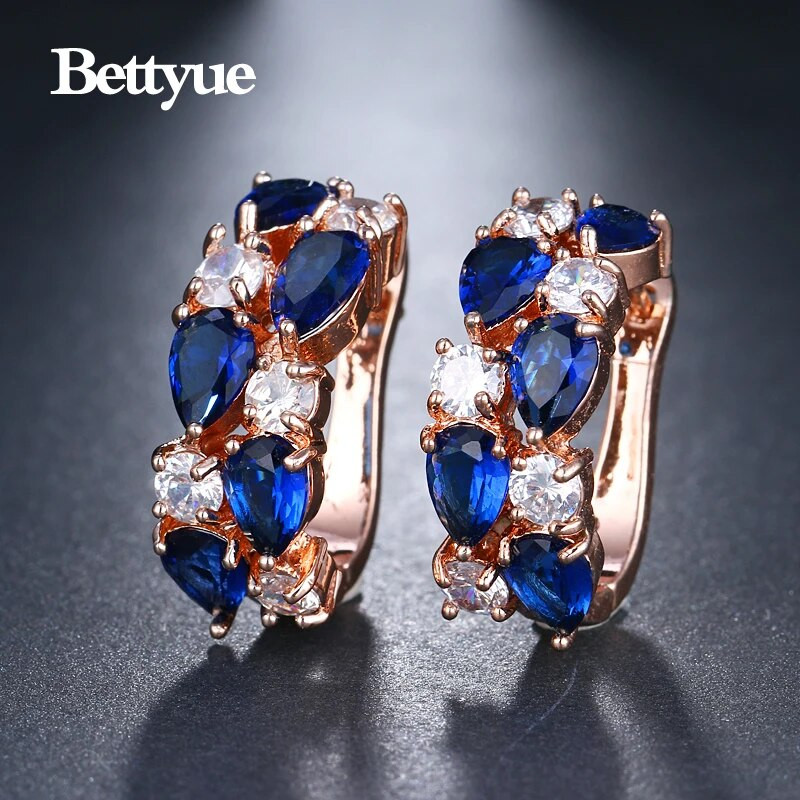 „Bettyue“ prekės ženklo mados žavesys 13 spalvų Monalisa auskarai blizgūs AAA cirkonio akinantys papuošalai moterims vakarėliui, akį traukianti dovana