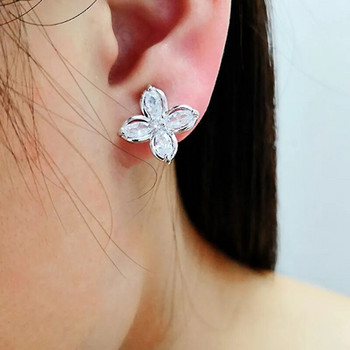 JIOFREE AAA κυβικό ζιργκόν σε σχήμα λουλουδιού Κλιπ σε σκουλαρίκια χωρίς διάτρηση γούρι Κοσμήματα για γυναίκες Χωρίς τρύπα στο αυτί Σκουλαρίκι Χονδρική