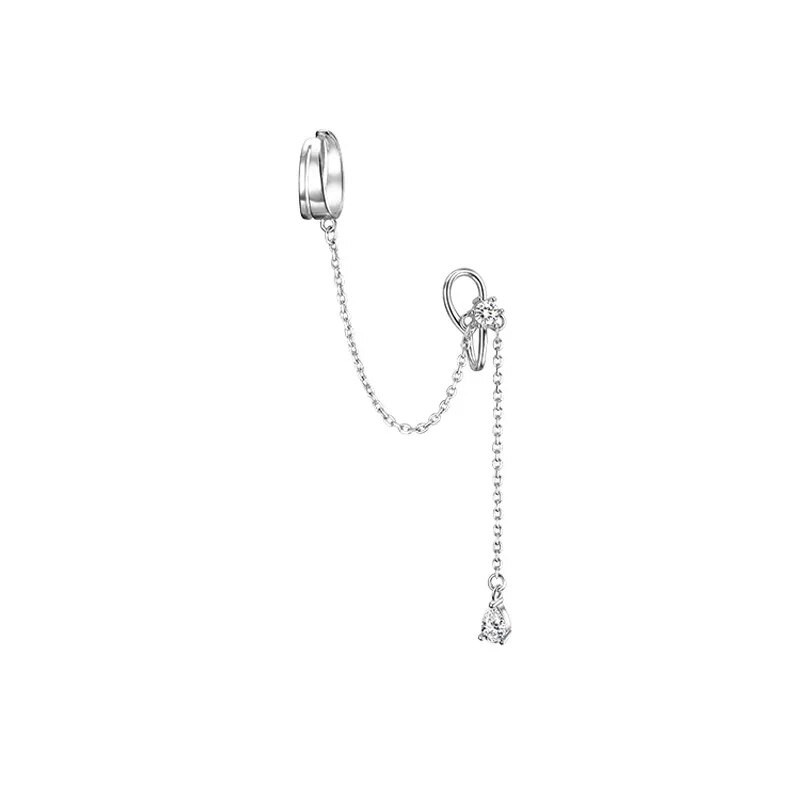 Punk Hip-Hop Sudraba Krāsa Auskari Unisex Gari Pušķu Pērlīšu Ķēdes Auskari Forši Meitenes Zēni Ballīte Dāvanas Pīrsings Ausu Rotaslietas