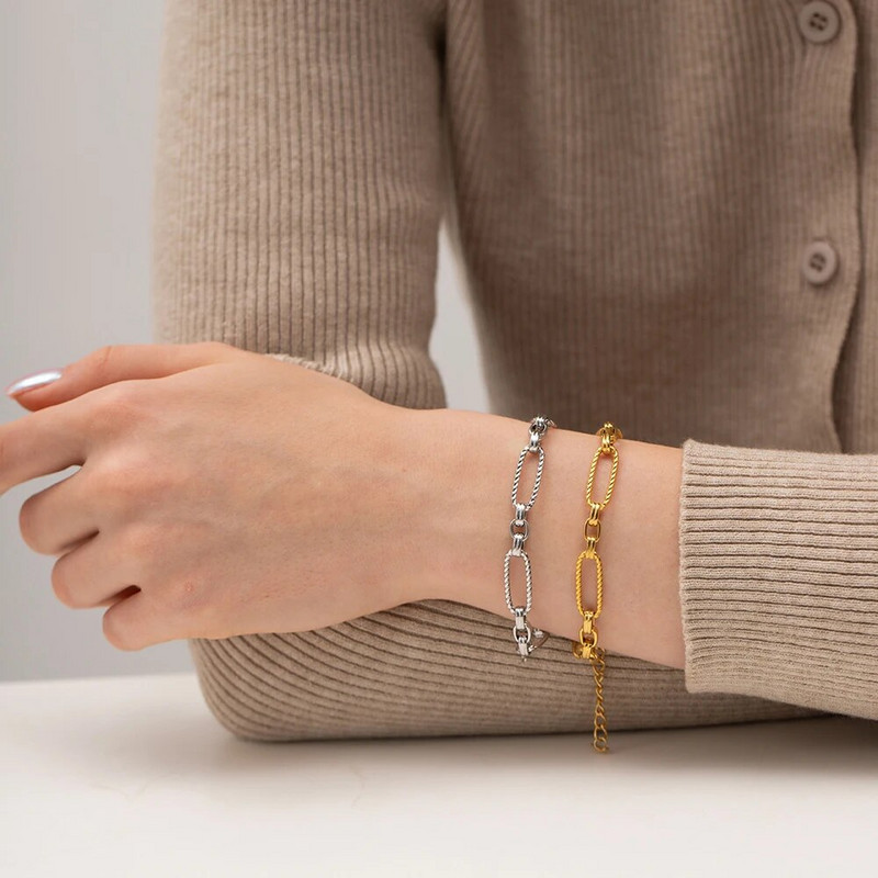 Youthway Fashion nerūsējošā tērauda gara doba auduma ūdensnecaurlaidīga rokassprādze sievietēm modes roku darbs rotaslietas jauns