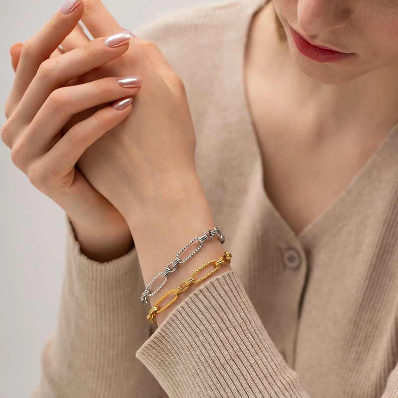 Youthway Fashion nerūsējošā tērauda gara doba auduma ūdensnecaurlaidīga rokassprādze sievietēm modes roku darbs rotaslietas jauns