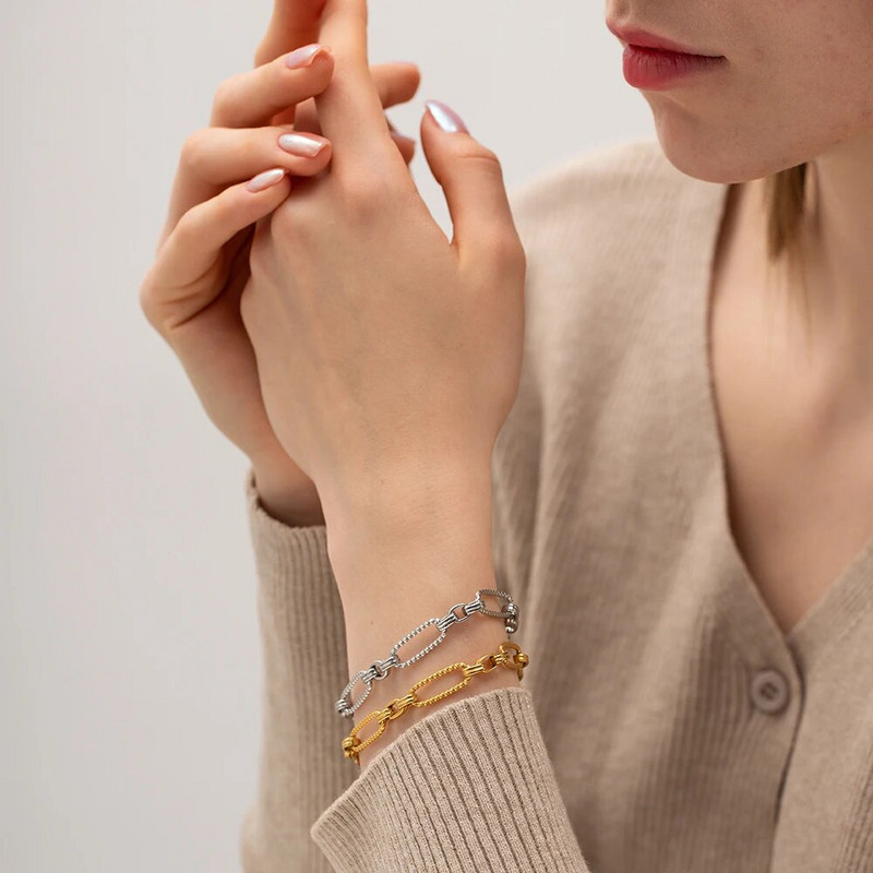 Youthway Fashion nerūsējošā tērauda gara doba auduma ūdensnecaurlaidīga rokassprādze sievietēm modes roku darbs rotaslietas jauns