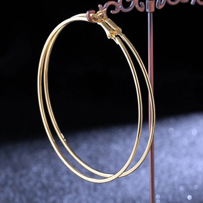 Modes pārspīlēti 12 cm īpaši lieli stīpas auskari gludi, lieli apļveida auskari sievietēm Statement rotaslietas.