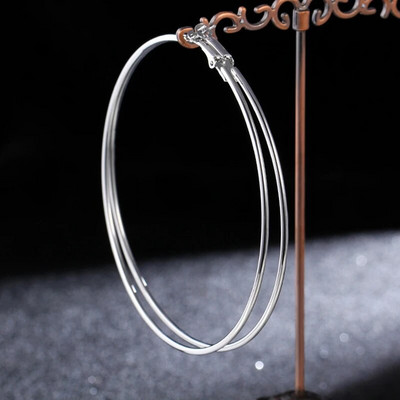 Modes pārspīlēti 12 cm īpaši lieli stīpas auskari gludi, lieli apļveida auskari sievietēm Statement rotaslietas.