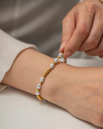 Βραχιόλι από ανοξείδωτο ατσάλι Youthway Fashion White Glass Pearl Bead για Γυναικεία Μόδα υφή κοσμήματα Bijoux 2023