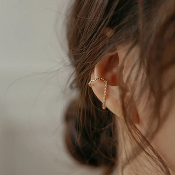 JWER Punk Ear Clip Σκουλαρίκια με μακριές φούντες με αλυσίδα για γυναίκες Ζιργκόν Μανσέτα αυτιών No Piercing Ear Line Fashion Κοσμήματα Δώρο