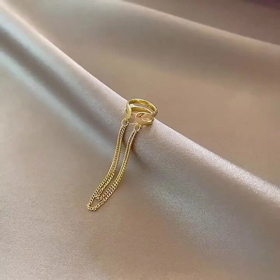 JWER Punk Ear Clip Garas pušķu ķēdes auskari sievietēm Cirkona auss aproces bez pīrsinga auskaru līnijas modes rotaslietas dāvana