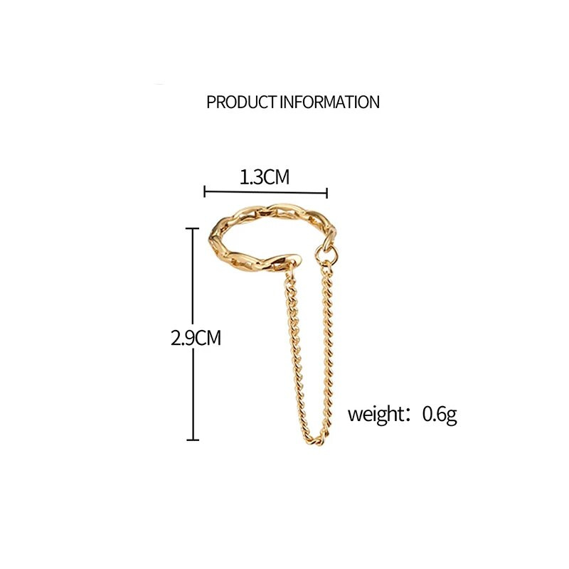 JWER Punk Ear Clip Garas pušķu ķēdes auskari sievietēm Cirkona auss aproces bez pīrsinga auskaru līnijas modes rotaslietas dāvana