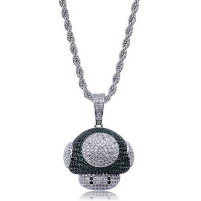 Bling Iced Out Pištolj Privjesak Ogrlica s puškomitraljezom Muška osobnost Hip Hop Rock Punk Cool Street Party Nakit Poklon