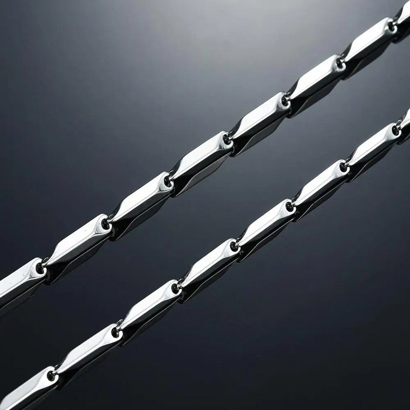 2,5 mm/3 mm nerūsējošā tērauda stieņa savienojuma bambusa ķēde Augstas kvalitātes zelta/sudraba krāsas kaklarotas kaklarotas kaklarota sievietēm Vīriešu rotaslietu aksesuārs