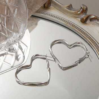 Σετ ασημί σκουλαρίκια καρδιά σε χαριτωμένα vintage καρφωτά σκουλαρίκια για γυναίκες με ρυθμιζόμενο κύκλο μοντέρνα κοσμήματα αξεσουάρ