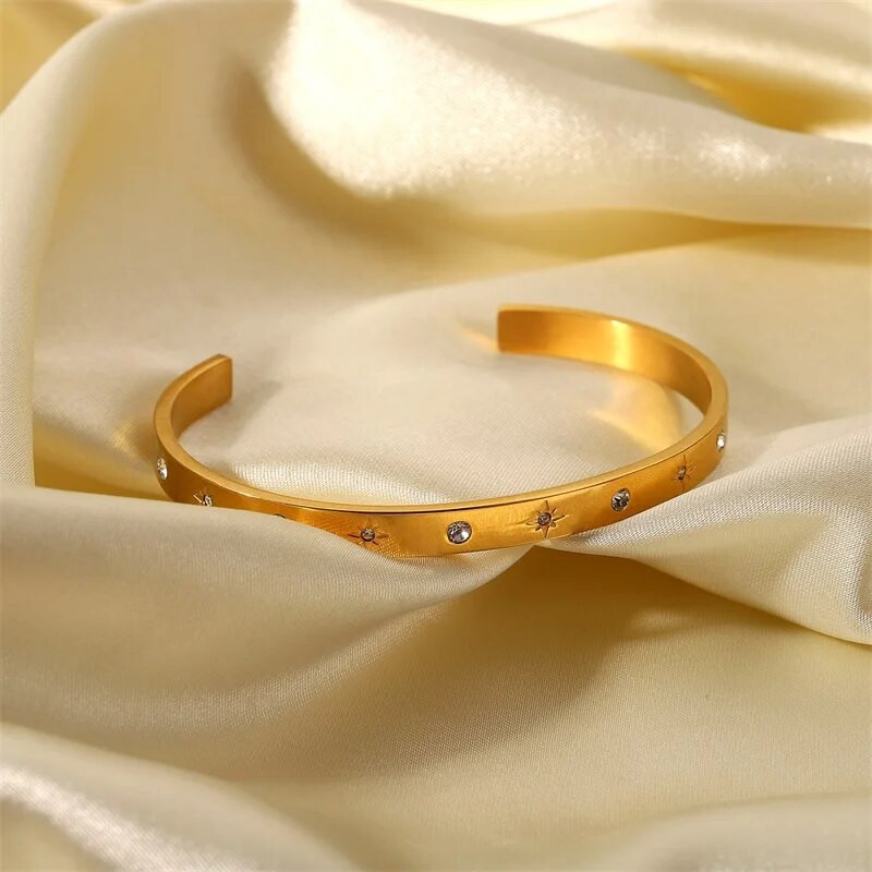 narukvica od nehrđajućeg čelika Okrugla sjajna narukvica Unisex Modna narukvica s otvorenim prstenom