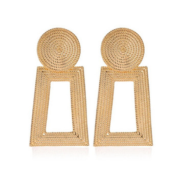 Yobest Hot Fashion Brincos Vintage μακρύ τετράγωνο σκουλαρίκι Μεγάλη γεωμετρικά σκουλαρίκια σταγόνα για γυναίκες Κλασικά κοσμήματα σε χρυσό χρώμα
